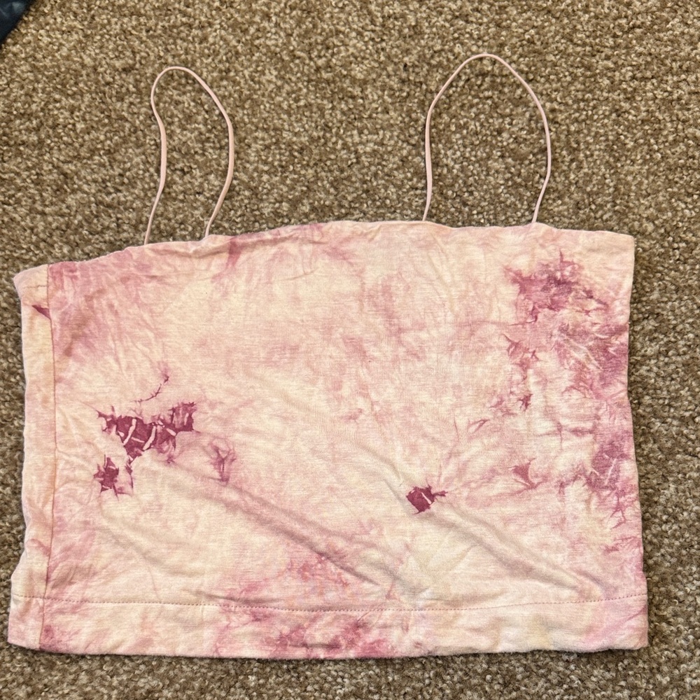 American Eagle Outfitters Pink Tie-Dye Tank Top